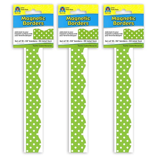 Teacher Created Resources&#xAE; Lime Polka Dots Magnetic Borders, 72ft.